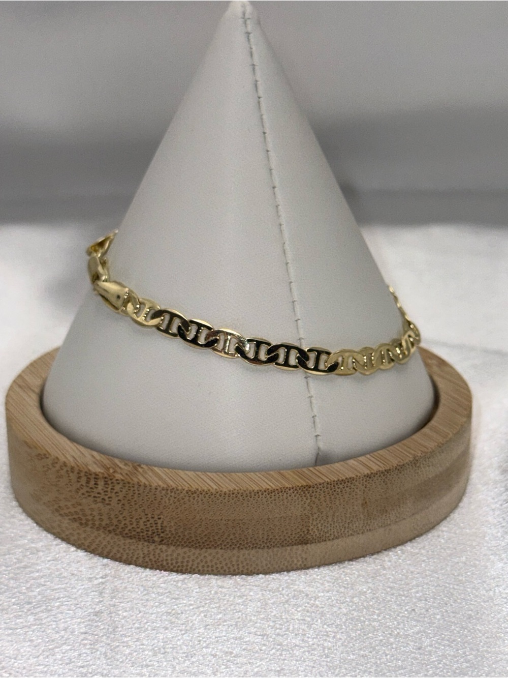 7” 18K Gold Dipped Mariner Link Bracelet